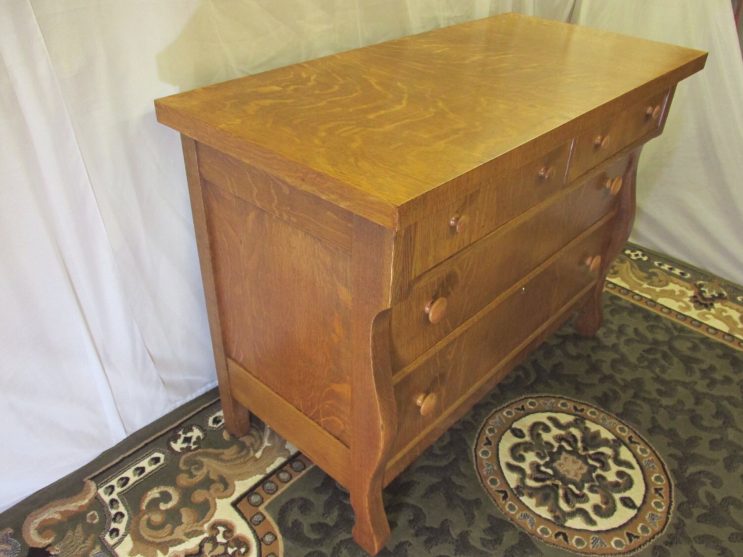 Restored Antique Tiger Oak Dresser Etsy