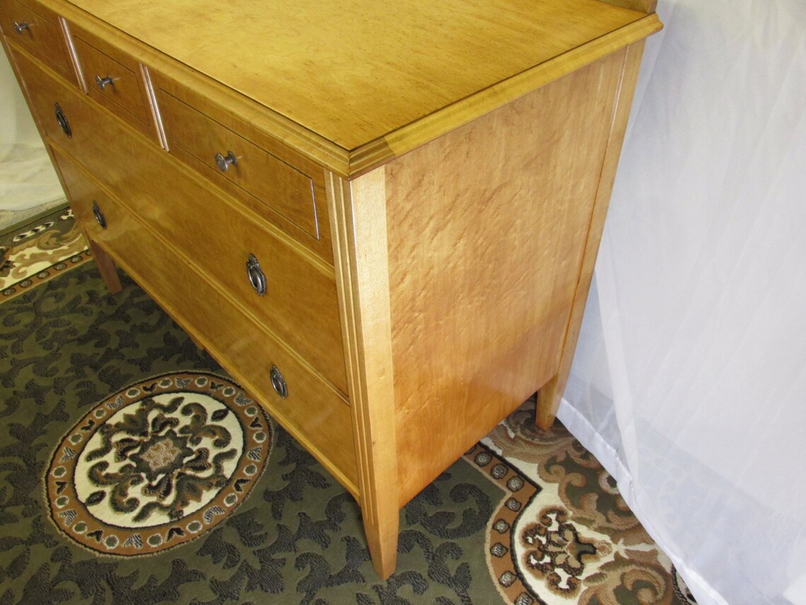 Restored Antique Birdseye Maple Dresser 5 Drawer Etsy