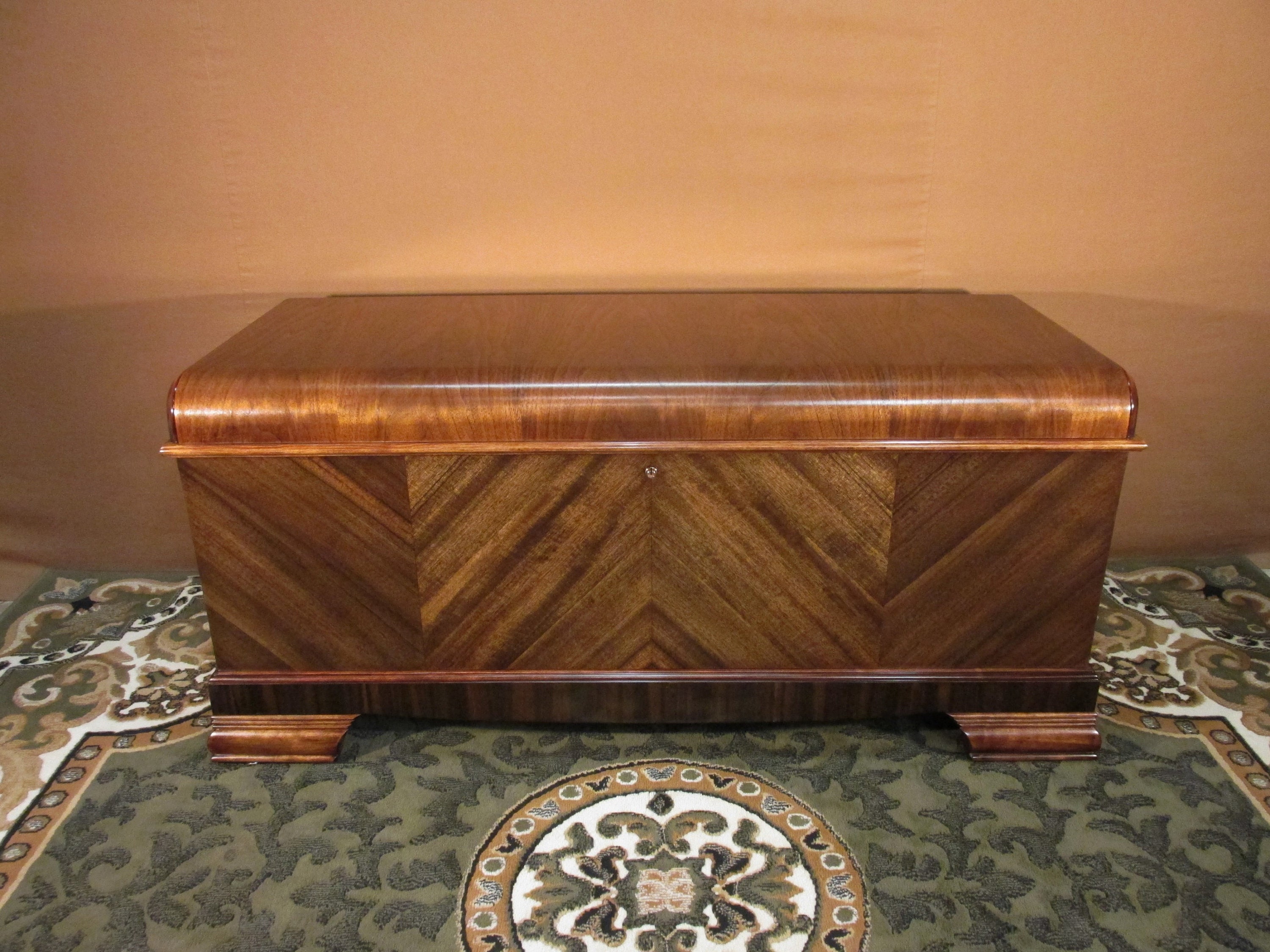 Restored 1940 s Continental Cedar Chest With Waterfall Top Etsy