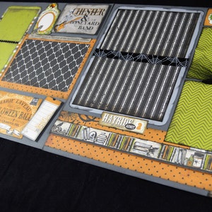 12X12 Scrapbook Page Kit, Premade Halloween Scrapbook, 12X12 Premade Scrapbook Page, Scrapbook Premade Page, 12X12 Scrapbook Layout Kit