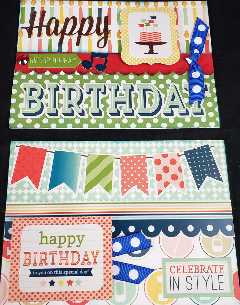 Happy Birthday Card Kit Premade Birthday Cards Handmade Card Etsy