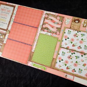 12X12 Baby Girl Scrapbook Page Kit, Girl Premade Scrapbook Page, Girl Photos Scrapbook Page, 12X12 Scrapbook Layout, Scrapbook Premade Page