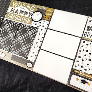 12X12 Graduation Scrapbook Page Kit, Graduation Premade Scrapbook Page, Senior Scrapbook Page, 12X12 Scrapbook Layout, Scrapbook Premade