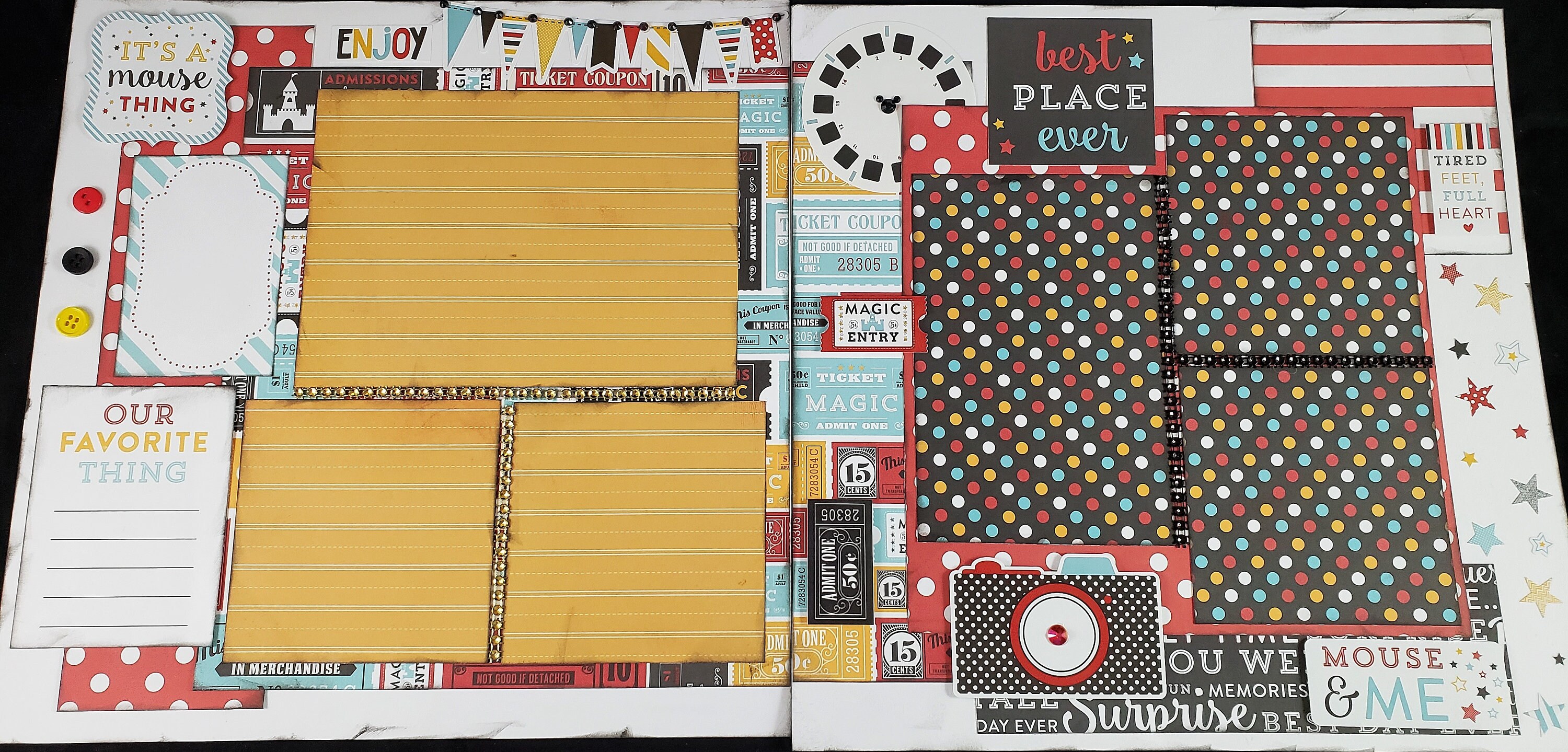 12x12 Disney Themed Scrapbook Page Instructions – Artsy Albums