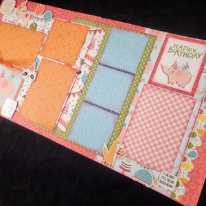 12X12 Birthday Scrapbook Page Kit, Premade Birthday Scrapbook, 12X12 Premade Scrapbook Page, Scrapbook Premade Page, 12X12 Scrapbook Layout