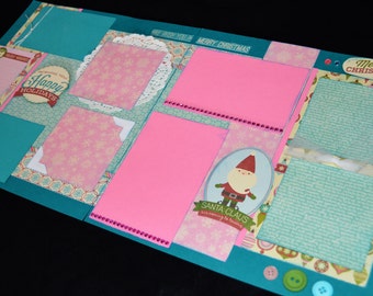 Christmas Scrapbook Layout Kit - 12X12 Double Page(DIY, Semi-Finished or Premade) - Scrapbook Page