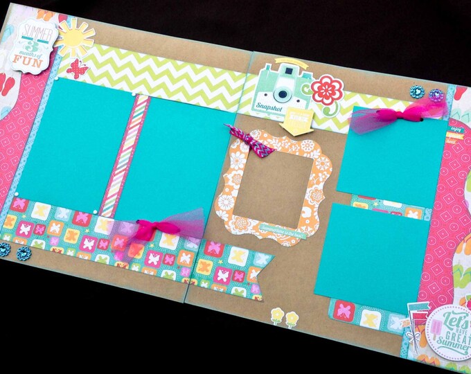 12x12 Scrapbook Page summer is 3 Months of Fun Kit . DIY Kit Etsy