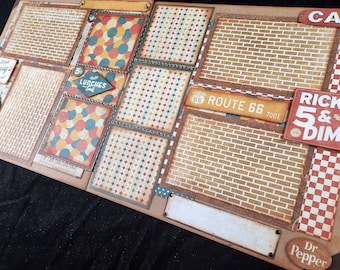 Family/Memories/Vintage/Retro Scrapbook Layout Kit - 12X12 Double Page(DIY, Semi-Finished or Premade) - Scrapbook Page