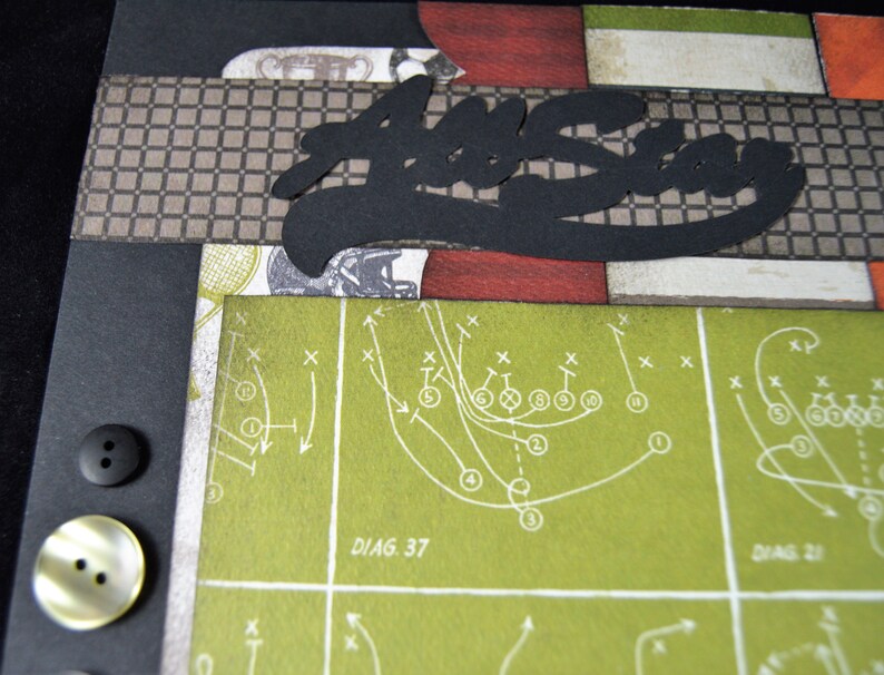 Sports/All Star/Football/Baseball/BasketballScrapbook Layout Kit - 12X12 Double Page(DIY, Semi-Finished or Premade) - Scrapbook Page image 4