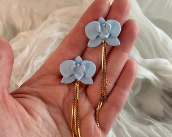 Pendientes de flores de orquídea Pendientes de flores