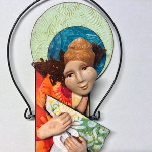 Art Doll BEACH LOVER - Mixed Media - Whimsical Collage - Spirit Doll - Assemblage Doll - Painted Wall Decor - Quirky Doll - Gift for Her