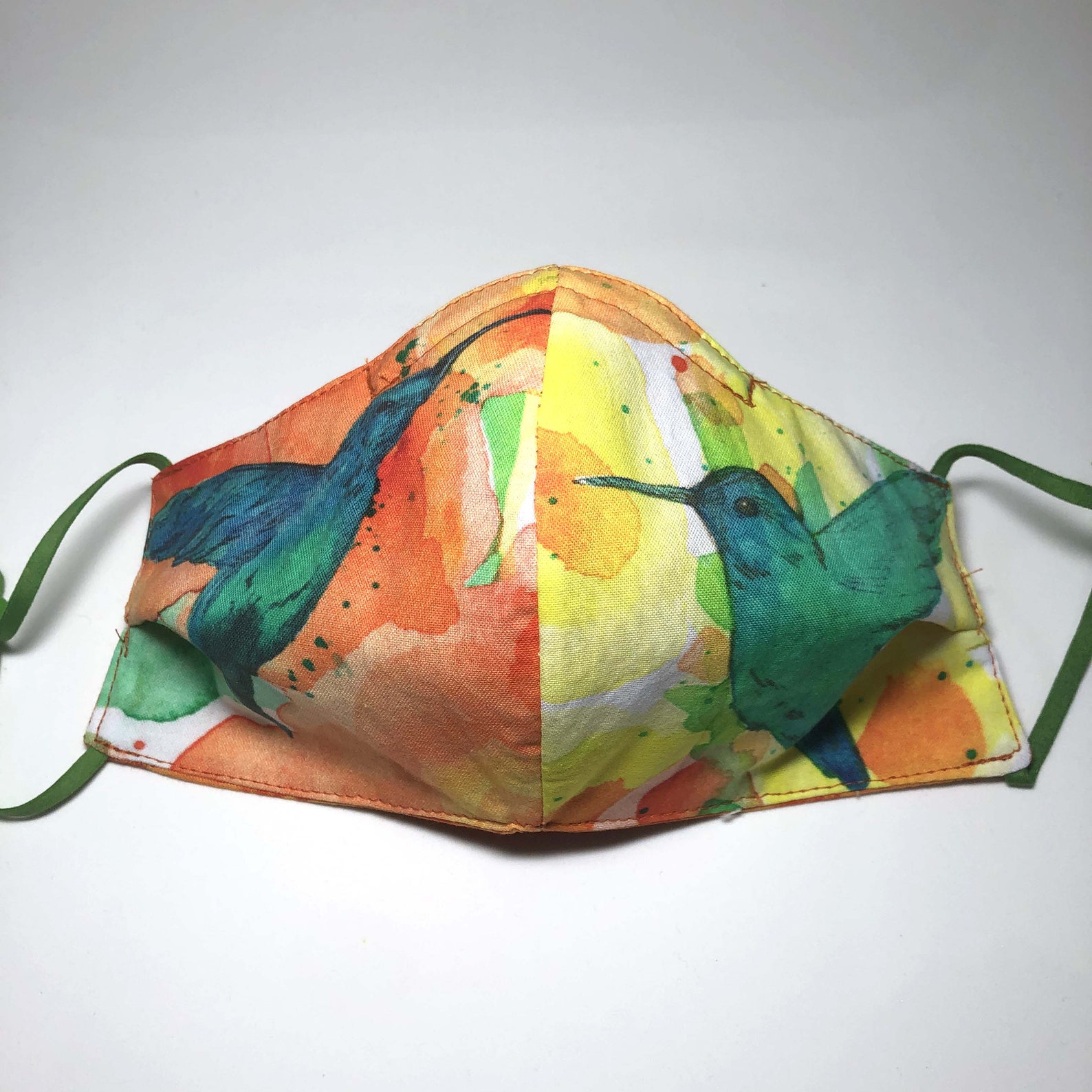 Mask Adult Face Mask. Hummingbird Design on Front Orange Etsy