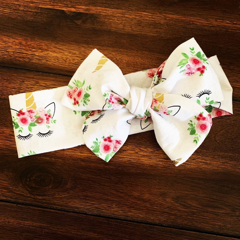 Unicorn headband turban headband fabric bows bow headwrap baby turban unicorn bow baby bow headwrap