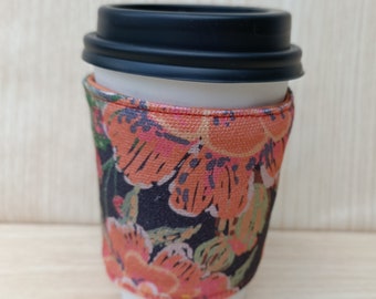 Coffee Cup Sleeve, Coffee Cozy, velcro attachment.