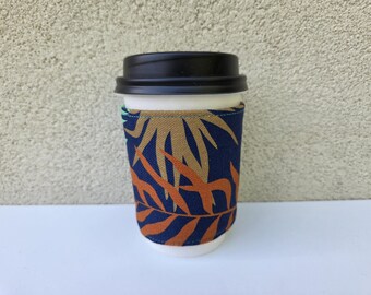 Coffee Cup Sleeve, Coffee Cozy, velcro attachment.