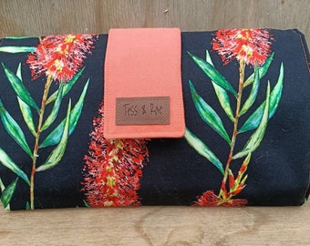 Change Mat Clutch, Tess & Rae, nappy change mat, travel change mat, Baby shower gift, nappy wallet, Changing Mat, diaper change mat clutch