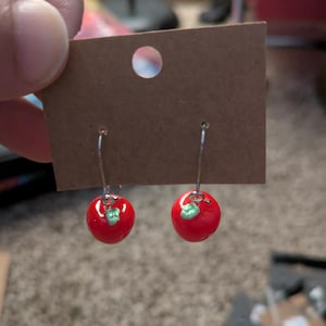 Apple Earrings: Handmade Hypoallergenic Dangle Earrings