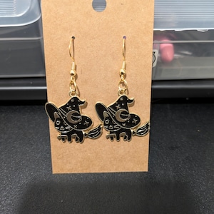 Black cat earrings