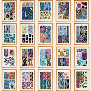 Émile-Allain Séguy Illustrations Set of 80, Vintage Flower Pattern Wall Decor, Digital Download