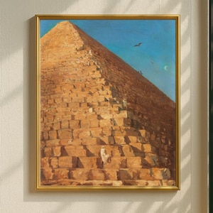 Great Pyramid Wall Art Print, Ancient Egypt Poster, Printable Egyptian Architecture Decor, Historical Landmark Digital Download