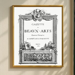 Gazette des Beaux-Arts Print, Vintage French Art Magazine Cover, Antique Typography Wall Art, Printable Wall Decor, Digital Download