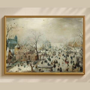 Vintage Winter Landscape Wall Art, Snowy Forest Printable, Rustic Winter Scene Decor, Nordic Digital Wall Art, Holiday Cabin Poster