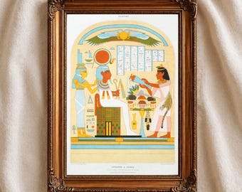 Impression de papyrus égyptien antique, art mural hiéroglyphe vintage, affiche de manuscrit Egypte antique, décor mythologie