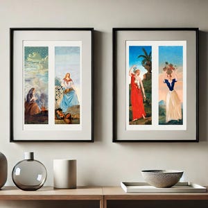 The Four Seasons by Paul Cézanne Wall Art Set of 2, Vintage Printable Wall Decor, Digital Download