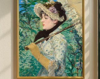 Jeanne Spring by Édouard Manet Wall Art Print, Impressionist Wall Decor, Digital Download
