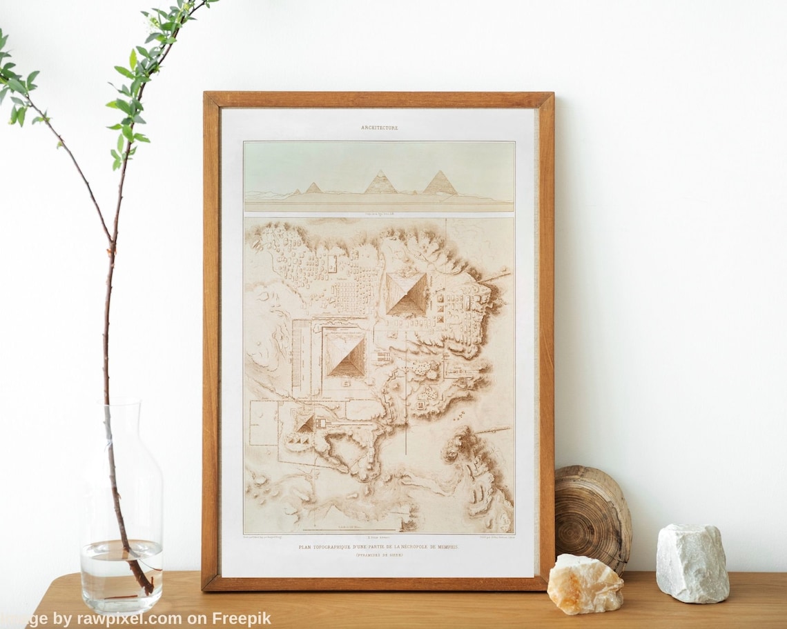 Ancient Egyptian Map Set of 5, Ancient Egypt Prints, Ancient Egypt Wall ...