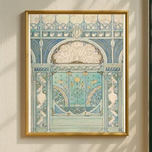 Émile Hurtré Wall Art Print, Vintage French Wall Decoration, Ornamental Design Digital Download, Botanical Antique Art, Art Nouveau