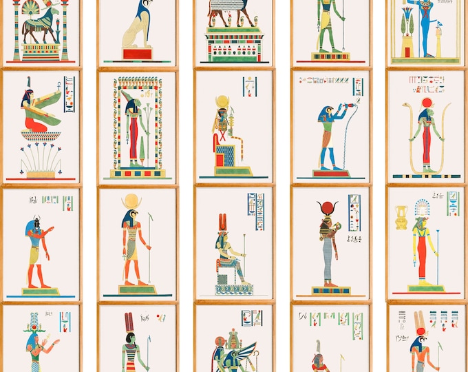 Major Deities of Ancient Egypt - Art Print - Ancient Egyptian Gods and ...