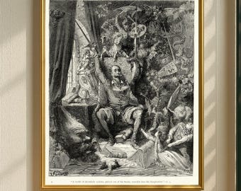 1880年 ドン・キホーテ 風車の帆に衝突 – ギュスターヴ・ドレの