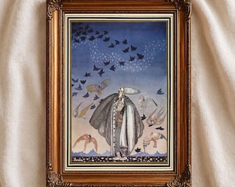 Kay Nielsen Fairy Tale Illustration Print, Vintage Storybook Wall Art, Whimsical Fantasy Decor