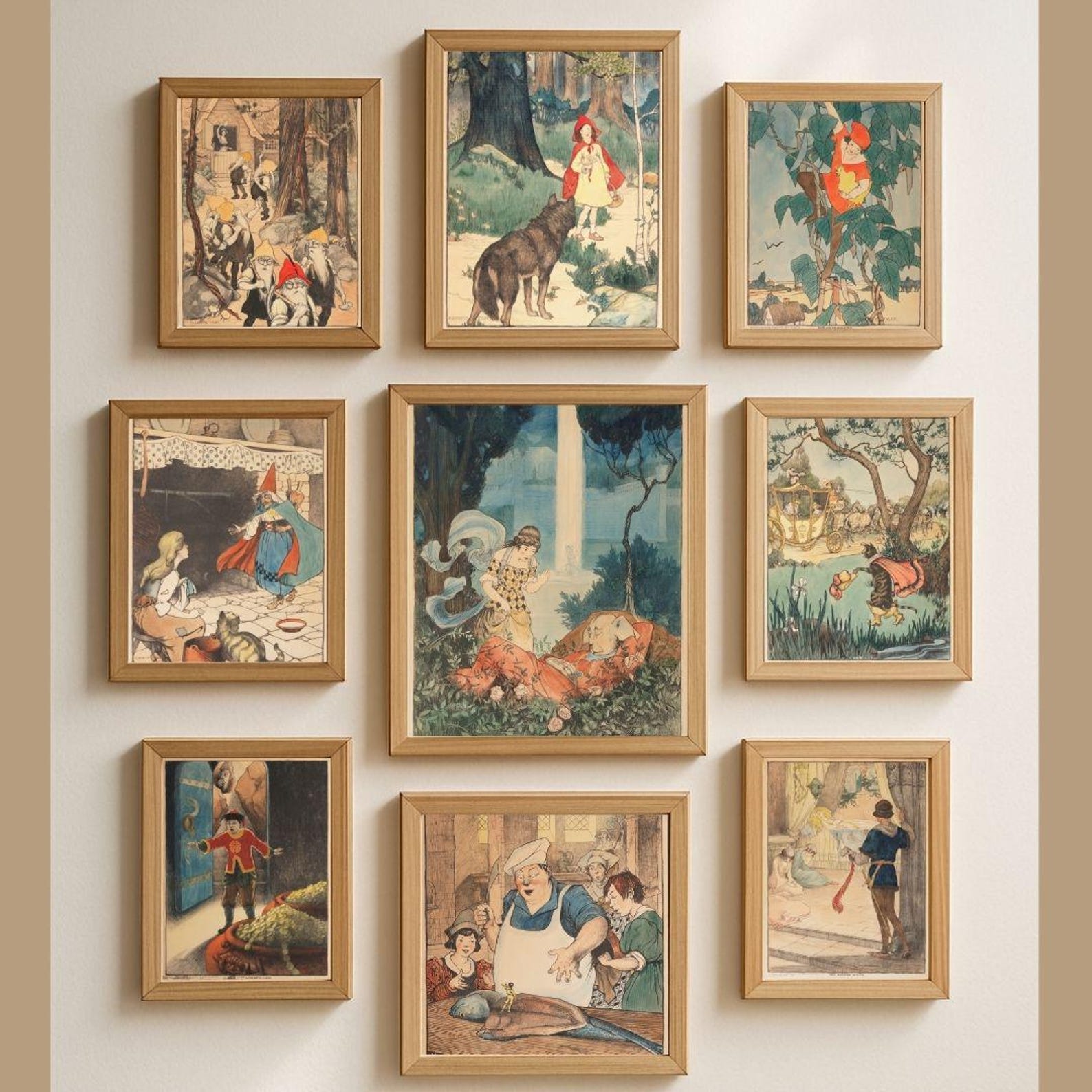 Vintage Fairy Tale Illustration Set, Antique Storybook Prints ...