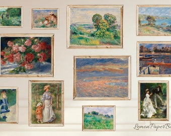 Juego de 11 cuadros de Pierre-Auguste Renoir, decoración impresionista, descarga digital