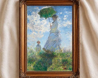 Claude Monet Madame Monet and Her Son Print, Impressionist Mother and Child Wall Art