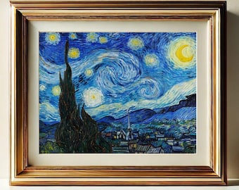 フィンセント・ファン・ゴッホ作「星月夜」の有名なアートプリントを