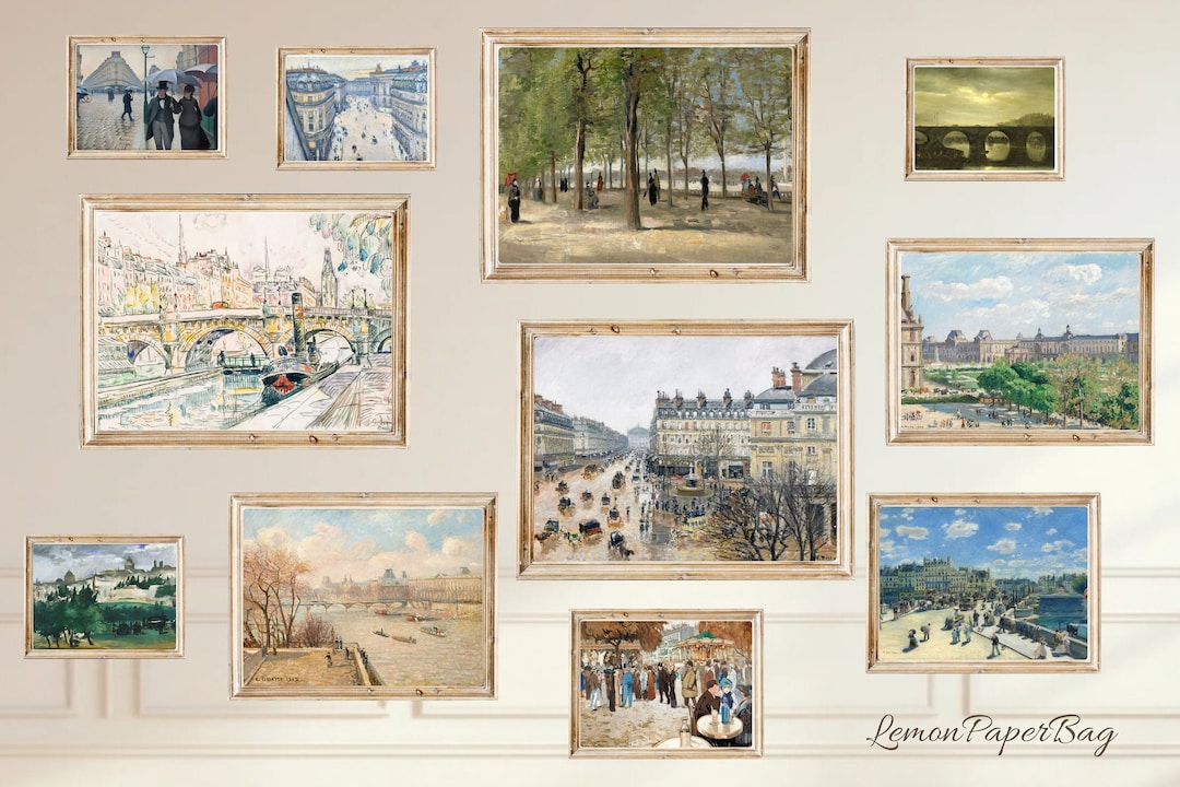 Vintage Paris Wall Art Set of 17, Vintage French Printables, Paris ...