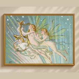 The Fairies Wall Art, Emily Gertrude Thomson Print, Vintage Fairy Illustration, Storybook Digital Download