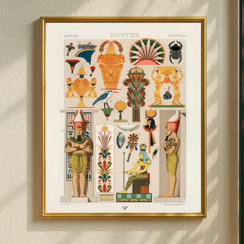 Ancient Egyptian Wall Art Set of 5, Printable Hieroglyph Prints, Egypt ...