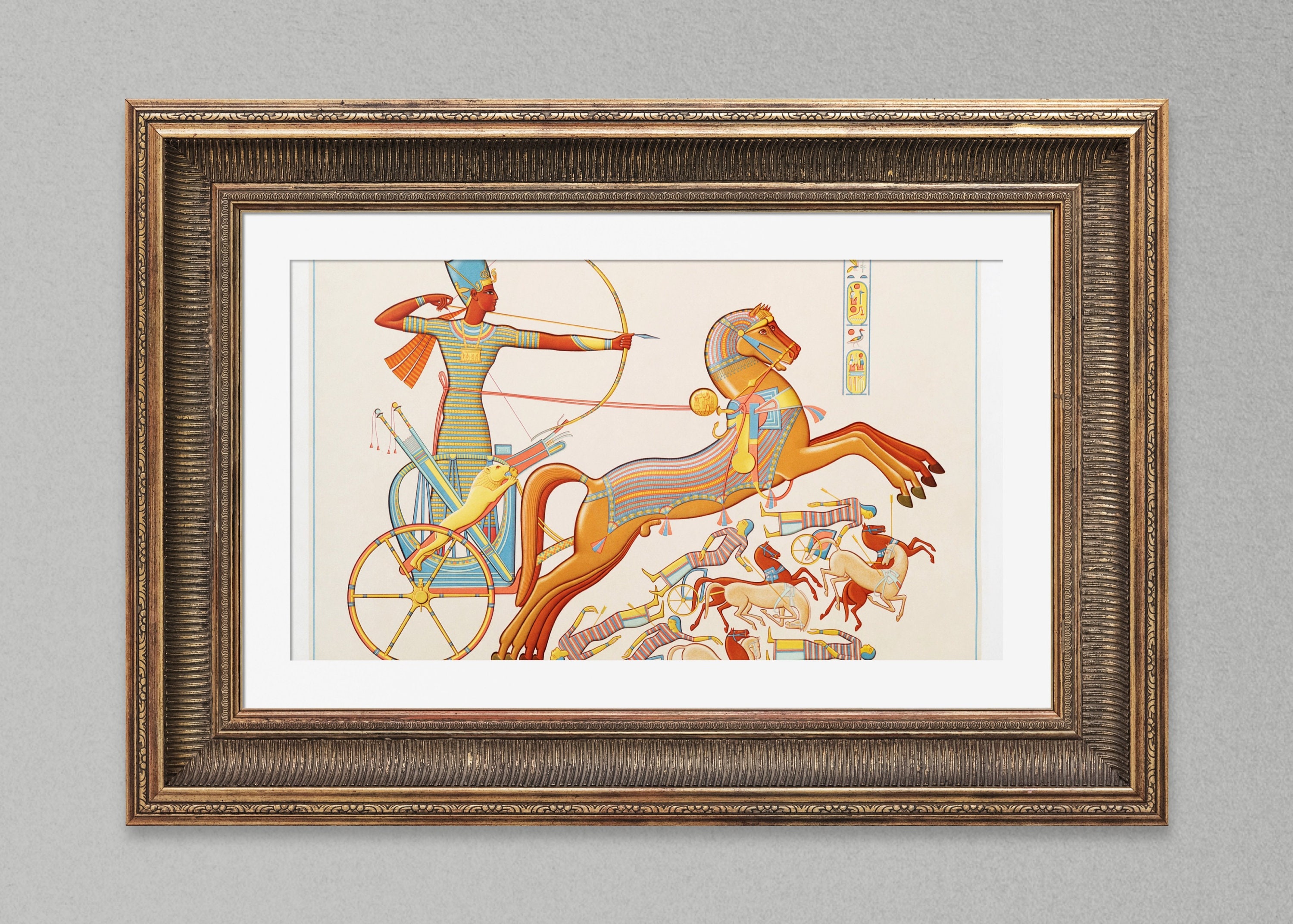 Ancient Egyptian Wall Art Set of 8, Vintage Egypt Prints, Hieroglyphic ...