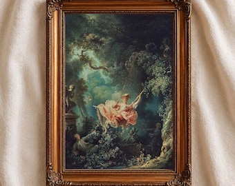 The Swing Print, Fragonard Wall Art, Rococo Vintage Poster, French Classical Decor, Romantic Art Print, 18th Century Artwork