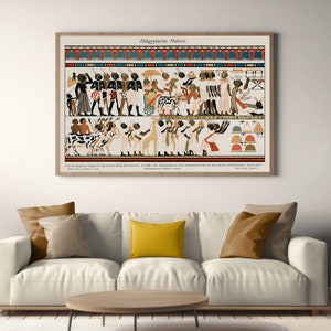 Ancient Egyptian Wall Art Set of 8, Vintage Egypt Prints, Hieroglyphic ...