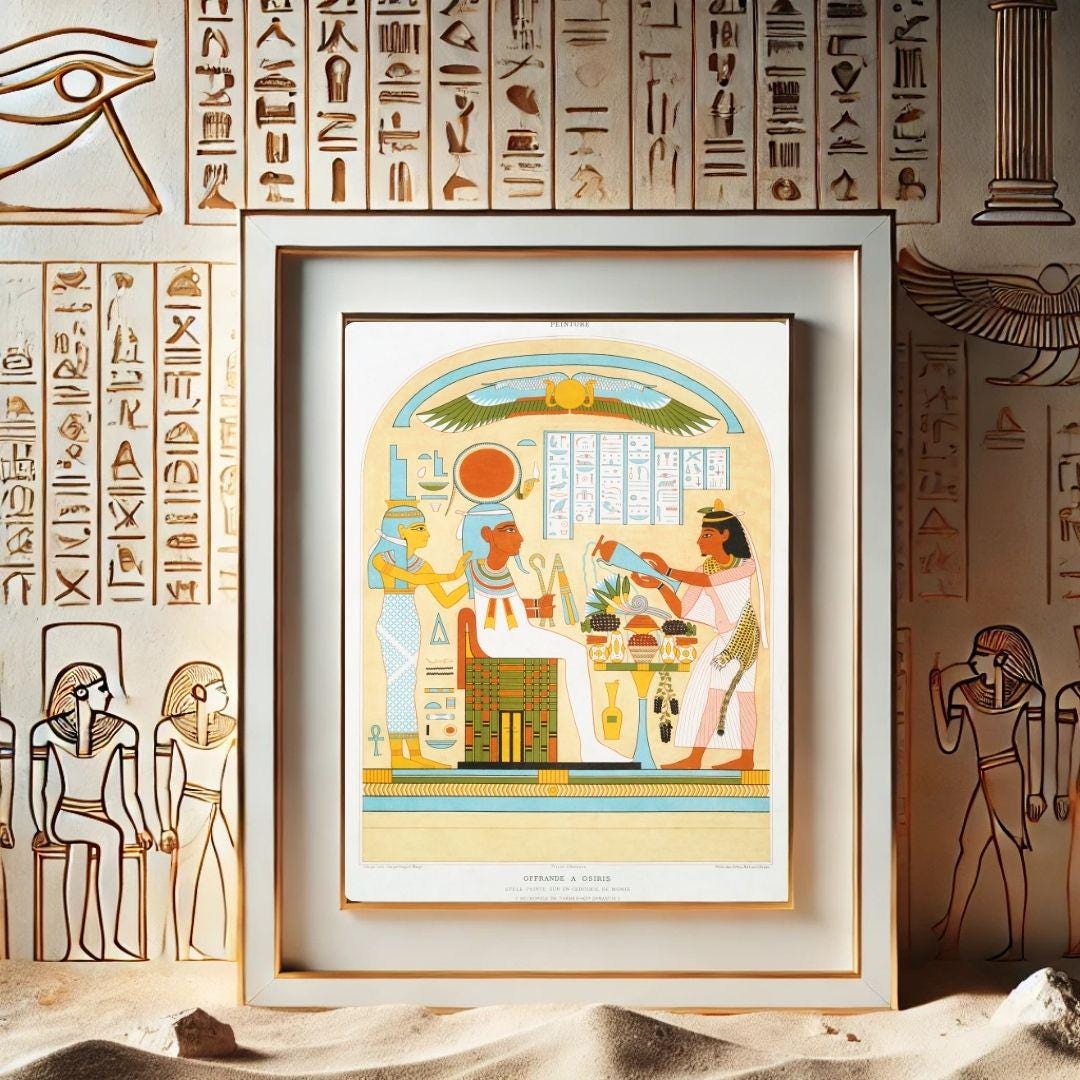 Ancient Egyptian Wall Art, Papyrus Style Print, Hieroglyphic Poster ...