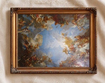 Vintage Rococo Wall Art Print, Antique Style Decor, Elegant French Baroque Artwork, Printable Digital Download, Classic Home Decoration