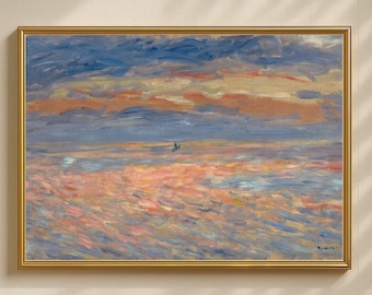 Impresión de arte mural "Atardecer" de Pierre-Auguste Renoir, cuadro imprimible de Renoir, descarga digital
