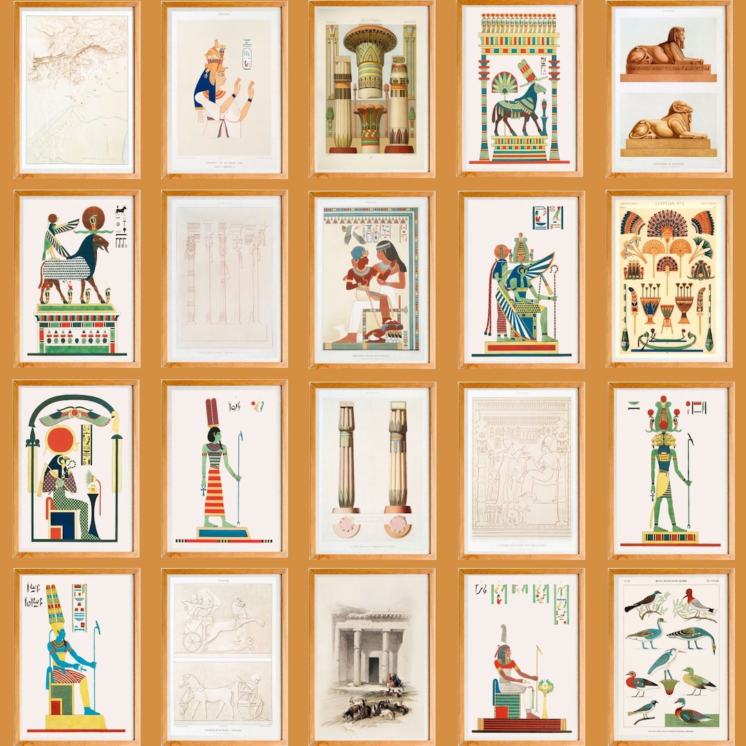 Ancient Egyptian Wall Art Set of 195, Egypt Poster Bundle, Pharaoh and ...
