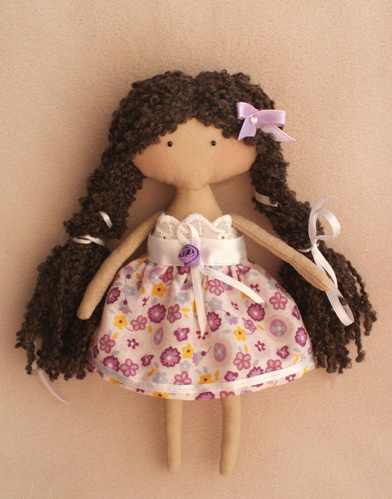 Diy Kit Doll Girl With Brown Heir Tilda Style Cloth Dolls Etsy