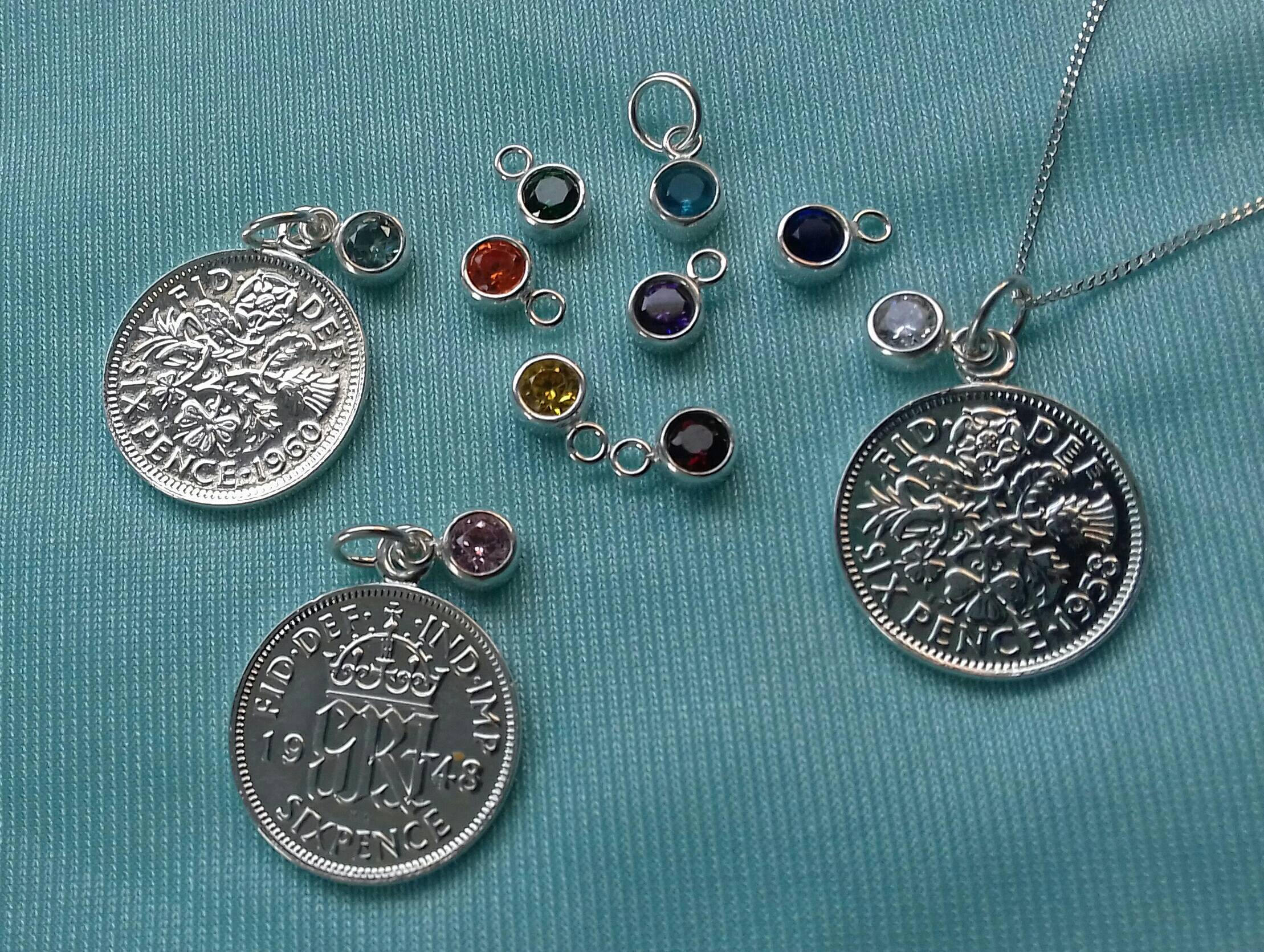 1967 51st Birthday lucky sixpence coin pendant charm